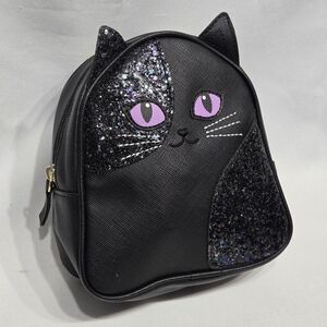 Girl's 6" Black Cat Mini Backpack Purse Bag Excellent Condition